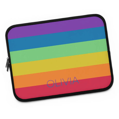 LGBTQ Rainbow Custom Name Laptop Sleeve